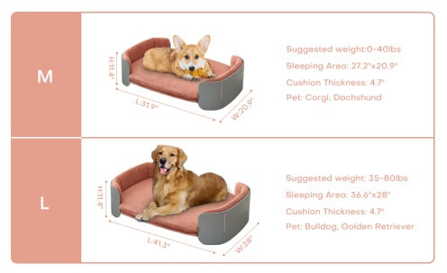 Scandinavian Style Pet Couch Bed For All Pets, dogs, cats