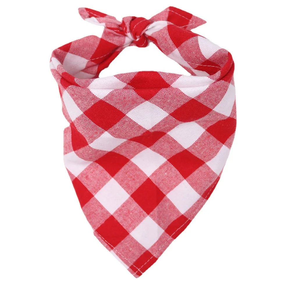 Pet Bandana, Pet Scarf, Cotton Plaid