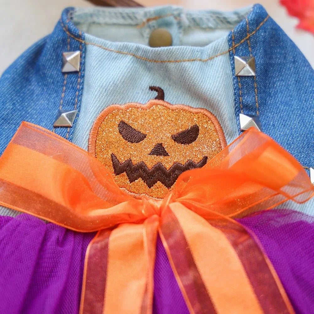 Purple Pumpkin pet Dress Cosplay costume