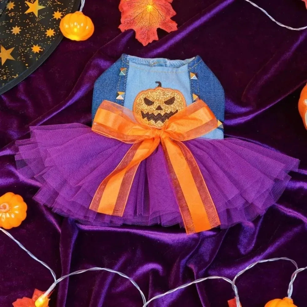 Purple Pumpkin pet Dress Cosplay costume