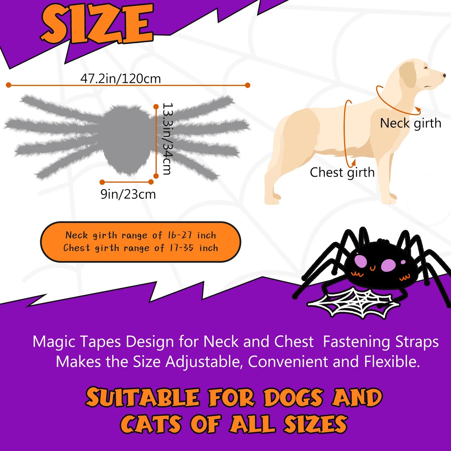 Furry Spider Light Up Pet Costume Cosplay